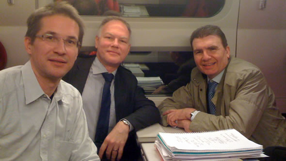 Gerald Knaus, Giuliano Amato, and Otto Schily at the TEPAV event. Photo: TEPAV