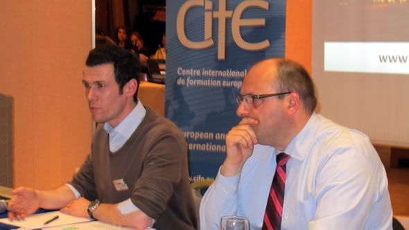 Christian Altfuldisch (left) and Frédéric Lépine, editor of L'Europe en formation. Photo: CIFE