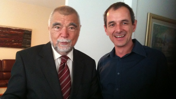 Interviewing former president Stipe Mesic in Zagreb (read ESI's portrait from earlier this year). Photo: ESI