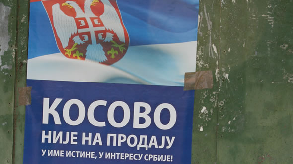 Serbia-Kosovo relations, one of several unresolved issues in the Balkans: Kosovo poster ("Kosovo is not for sale") in Veliko Gradište. Photo: flickr/AudreyH