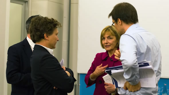 Olaf Böhnke (ECFR), Andre Wilkens (Stiftung Mercator), Vesna Pusic, and Gerald Knaus. Photo: Sepehr Shahin