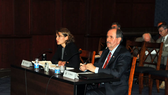 Besa Shahini and Elez Biberaj. Photo: US Senate