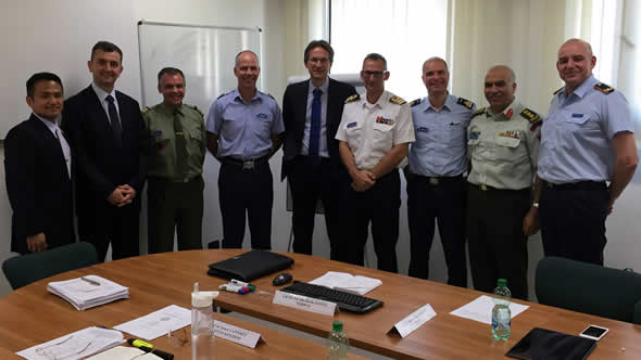 Gerald Knaus (centre) with officers from Norway, Tunisia, the US, Taiwan, and other countries. Photo: ESI