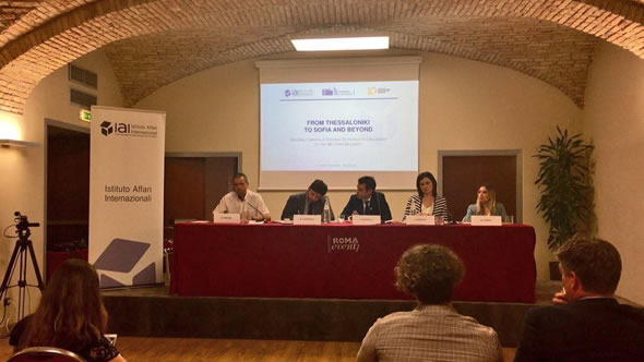 Adnan Cerimagic (2nd from left) speaking at the conference in Rome. Photo: ESI