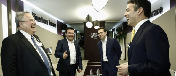 Alexis Tsipras, Nikos Kotzias, Zoran Zaev, Nikola Dimitrov