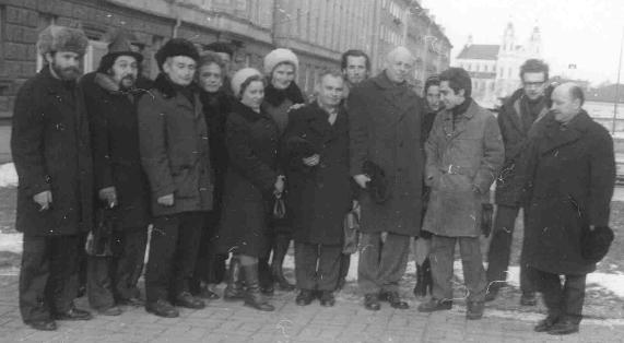 Sakharov with a group of Soviet human rights activists, 1975 (http://www.aip.org/history/sakharov/humrt.htm)