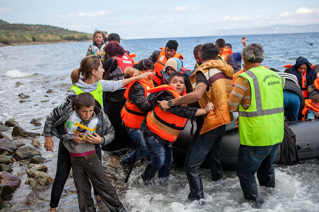 Refugees arriving in Greece. Photo: Ben White/CAFOD (flickr)