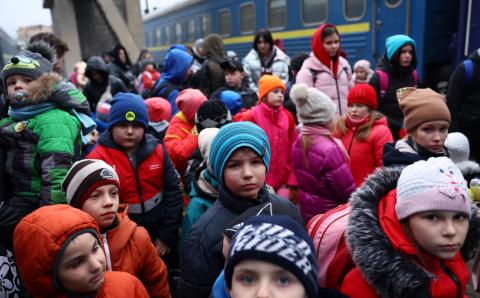 Ukranian refugees in Lviv