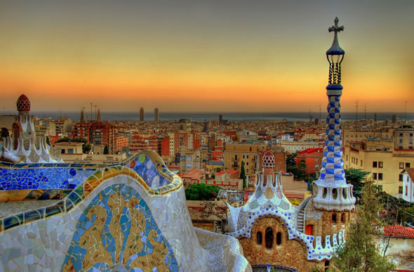 View of Barcelona from the terrace of the Park Güell, by the architect Antoni Gaudí. Photo: flickr/MorBCN