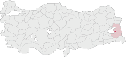 Map showing VAN province in south eastern Turkey