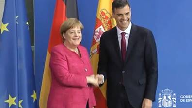 Angela Merkel and Pedro Sanchez