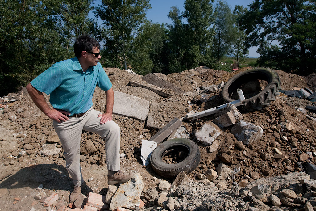 Fly-tipping, the practice of illegally dumping waste – frequently building material – at sites like Prilipe remains a constant problem.  Photo: Miro Majcen/ESI