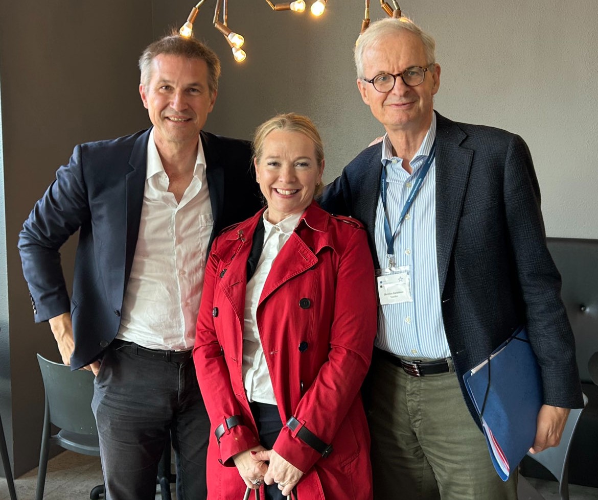 Gerald Knaus with Carl Bildt (Co-Chair European Council on Foreign Relations) and Diana Janse (Swedish State Secretary for International Development Cooperation). 