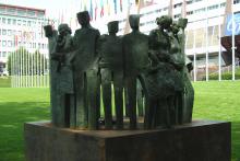 Human Rights monument in front of the Council of Europe building in Strasbourg. Photo: Wikimedia Commons / EPei